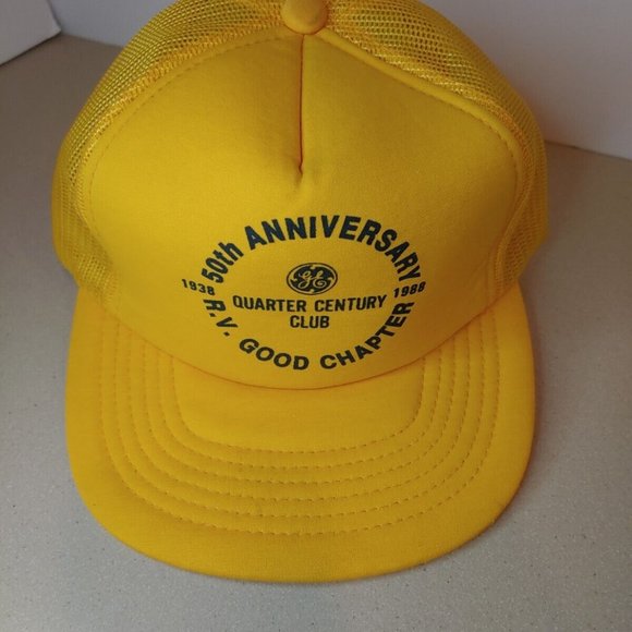 Vintage 80s GE General Electric Trucker Hat Employee Cap 50th Anniversary RV VTG - Picture 3 of 8